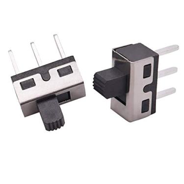 Imagem de WOWOONE 20 peças 5 mm botão alto vertical interruptor deslizante 3 pinos 2 posições 1P2T painel SPDT (pacote com 20) CYT1107