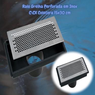 Imagem de Ralo Grelha Perfurada em Inox CCX Coletora 15x30 cm