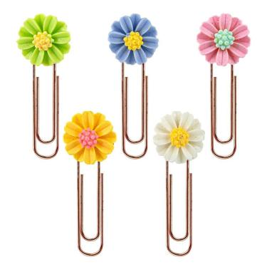 Imagem de Clip Le Stylo Botânica Margaridas Colors 50mm com 05 Unidades