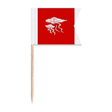 Imagem de Cloud Beautiful Innovation Prosperity bandeiras de palito de dente para marcação de rotulagem para bolo de festa comida prato de queijo