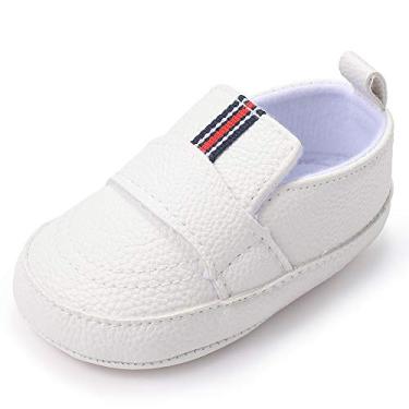 Imagem de Mocassins para bebês meninos Csfry – sapato de couro premium para crianças pequenas, White/White, 6-12 Months Infant