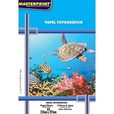Imagem de Masterprint 302010074, Papel Fotografico Inkjet A4 Glossy Adesivo 115G, Branco, Pacote Com 20, a embalagem pode variar