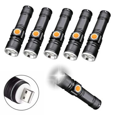 Imagem de Kit 6 Lanterna Tatica Militar Longo Alcance Recarregavel Usb