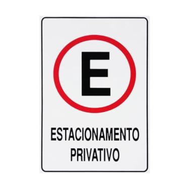 Imagem de Placa De Sinalização Estacionamento Privativo 20x30 Acesso - P-3 F9e