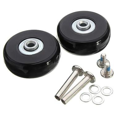 Imagem de PHEZEN 1 par de rodas de bagagem de substituição 40/50/60/70/80/90 mm rodas com rolamentos de 8 mm (0,31") rodas para mala e skate externo em linha e rodízio, 70 mm x 19 mm