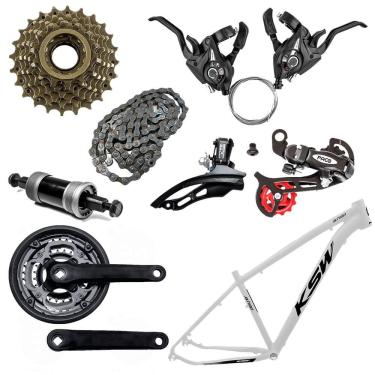 Imagem de Quadro Bike MTB Aro 29 KSW XLT 100 + Kit Transmissão 21V