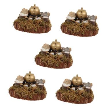 Imagem de ERINGOGO 5 Unidades mini casa de jardim acessórios de cozinha em miniatura cena de fogão em miniatura colecionaveis casa de bonecas decoração mobília modelo de fogão a lenha mini móveis