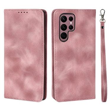 Imagem de Havaya Capa carteira para Samsung Galaxy S23 Ultra com suporte para cartão PU Leater flip capa para celular com compartimentos para cartão de crédito - rosa rosa