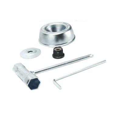 Imagem de Kit de adaptador de lâmina para Stihl FS55 FS56 FS80 FS85 FS90 FS100 FS110RX FS120 FS130 FS200 FS250 FR220 FR350 FR450 Cortador de escova (arruela de impulso, placa de ciclista, porca de colarinho, chave inglesa)