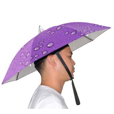 Imagem de NOVO chapéu guarda-chuva vi para adultos e crianças boné dobrável para pesca na praia golfe festa Headwear (azul/roxo)