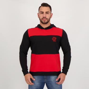 Imagem de Blusa com Capuz Flamengo Reder Preta e Vermelha-Unissex