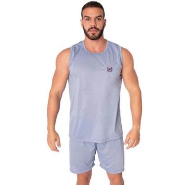 Imagem de Pijama Masculino Regata Vekyo Malha Lisa Verão Roupa Para Domir Linha Noite-Masculino