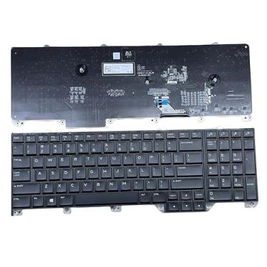 Imagem de YIJIATech Teclado de substituição com chave de fenda US Layout para Dell Alienware 17 R5 P38E Area-51m A51m RGB Backlight Laptop Keyboard Cinza