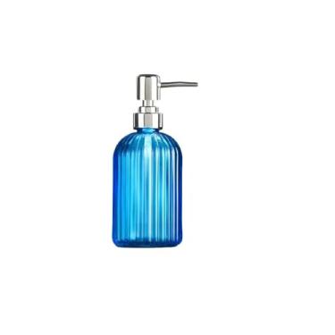 Imagem de Porta Sabonete Líquido Dispensador de sabão com bomba de aço inoxidável, qualidade premium para loção, sabonete de banheiro-7 cores, bomba de sabão Garrafa(Color:Blue)