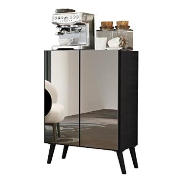 Imagem de Aparador Buffet 2 portas com Espelho Retrô Vegas Multimóveis V3613 Preto