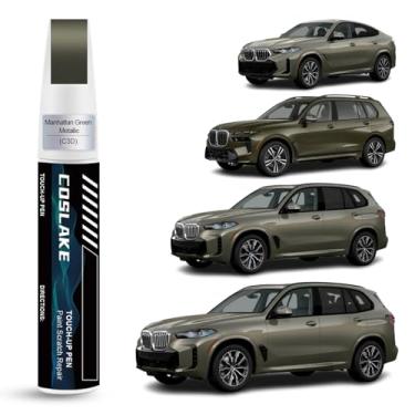 Imagem de COSLAKE Tinta de retoque de carro (Manhattan Green Metallic(C3D)) para BMW, kit de reparo de arranhões de pintura de carro, solução rápida e fácil de reparar, caneta removedor de arranhões 2 em 1 com