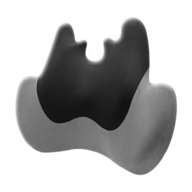 Imagem de shamjina Travesseiro de apoio lombar, suporte para as costas, encosto respirável, almofada de cintura para cadeira de jogos, cadeira reclinável de escritório, Cinza Escuro