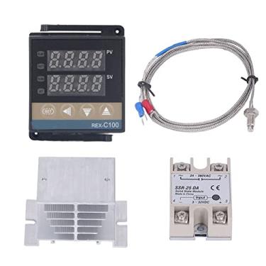 Imagem de Kit de Controladores de Temperatura PID, REX C100 0-400℃ Controlador do Termostato da Incubadora Regulador de Termostato Digital para Granjas de Reprodução, Energia Elétrica (25A)