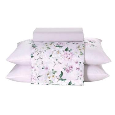 Imagem de Kit Jogo de Lençol Dohler 4 Peças Cama Queen Premium 100% Algodão, Cla