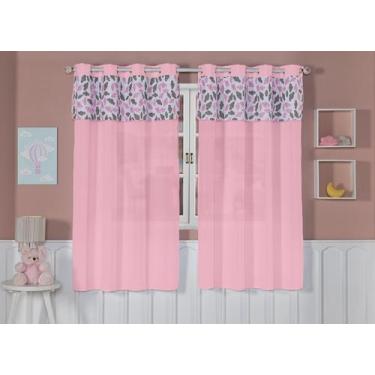 Imagem de Cortina Quarto Bebê Infantil Menino E Menina 2,90x1,80 Estampada Lisa 