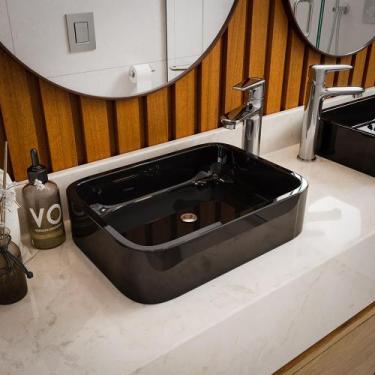 Imagem de Cuba Pia De Apoio Para Banheiro em Mármore Sintético Rubi Acabamento P