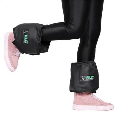 Imagem de Par Caneleira Tornozeleira KL Master Fitness Peso 5 Kg, Preto
