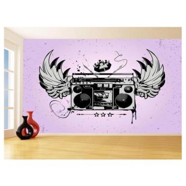 Imagem de Papel De Parede 3D Musica Toca Fita Retrô Tape 3,5M Mus43 - Você Decor