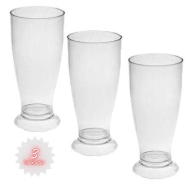 Imagem de Kit 3 Copos Mini Tulipa Acrílico Transparente 220ml Chopp - Lsc Toys