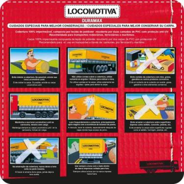 Imagem de Lona Para Caminhão Locomotiva PVC Azul/Preto Com Argola 5x2m