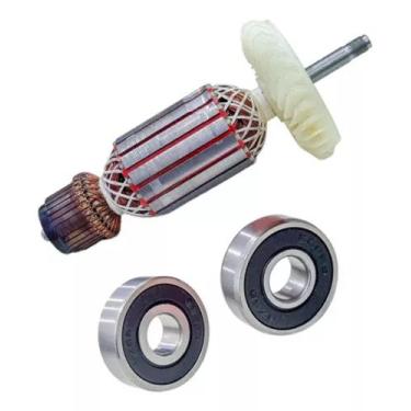 Imagem de Induzido + Rolamentos Para Esmerilhadeira Bosch 1761 220v - Bolte