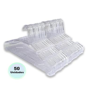 Imagem de Cabide Infantil Criança Pequeno Acrílico Cristal Transparente Kit 50 P