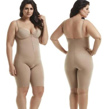 Imagem de Body Macaquinho Modelador Macacão Plus Size Alta Compressão Com Bojo E