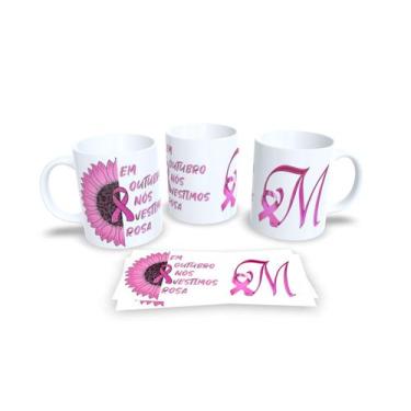 Imagem de Canecas Branca de Porcelana Personalizadas Outubro Rosa - Estampa Subl