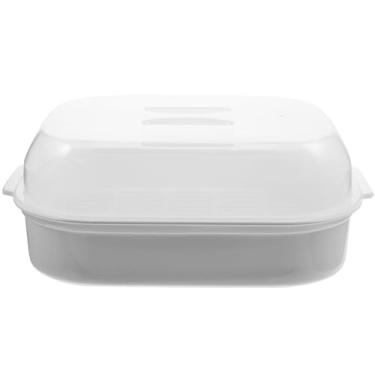 Imagem de Hemoton Vaporizador de vegetais para micro-ondas, cozinha, vaporizador, cozedura, vaporizadores, vaporizadores, cesta para vegetais e frutos do mar, bolinhos, branco, micro-ondas, alimentos, vaporizador,