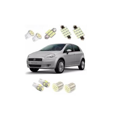 Imagem de Kit Lampada Led Fiat Punto Teto Placa Ré Farol Tipo Xenon