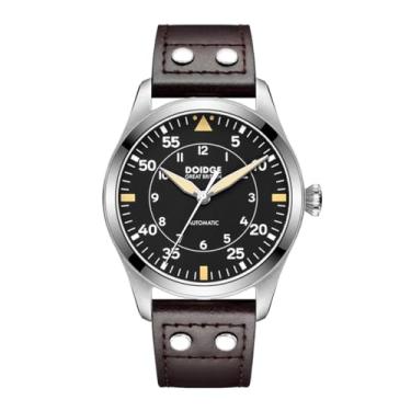 Imagem de Boyarca Relógio Piloto Mecânico Movimento Automático Flieger Relógios de Mergulho Relógios Masculinos Vidro Safira, Preto