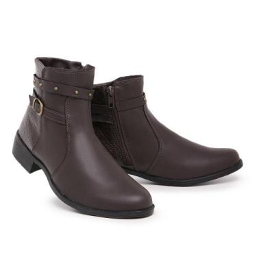 Imagem de Bota Coturno Feminino Cano Baixo Solado Confortável e Macio Dia-a-Dia 