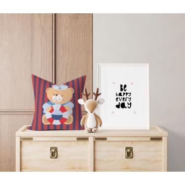 Imagem de Almofada com enchimento Infantil Ursinho Marinheiro Listras - Core Dec