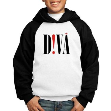 Imagem de Moletom Infantil Diva - Foca na Moda, Branco, Preto, 10