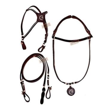 Imagem de Rédeas Cabeçada Peiteira Apero Cavalo Crioulo - SELARIA SERRANO
