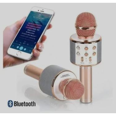 Imagem de Microfone Sem Fio Bluetooth Youtuber Karaoke Conexão Celular - Fam