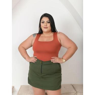Imagem de Shorts Saia Feminino Em Alfaiataria Plus Size - luh may, XG, Verde