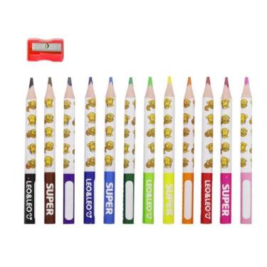 Imagem de Lápis 12 Cores Super Triangular C/Apontador - Leo & Leo, Colorido