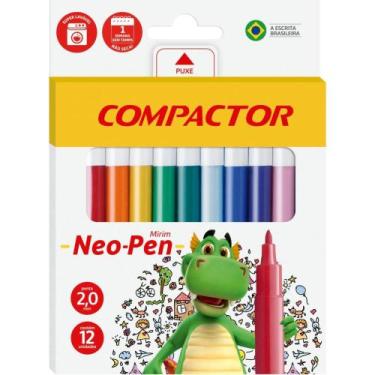 Imagem de Caneta Hidrográfica NEO-PEN Mirim 12 Cores - Pacote com 5 - Compactor