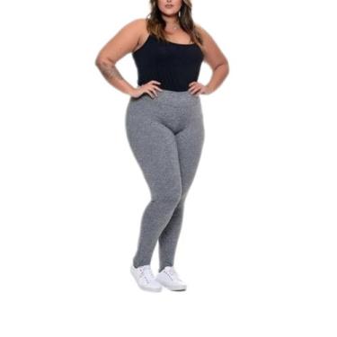 Imagem de Calça Legging Plus Size Suplex Grossa G1 G2 G3 G4 Cós Alto Fitness Fem