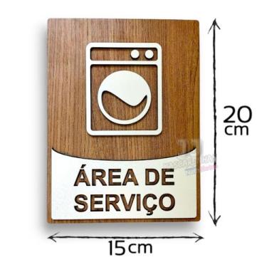 Imagem de Placa de sinaliação área de serviço lavanderia mdf 3mm - JJ