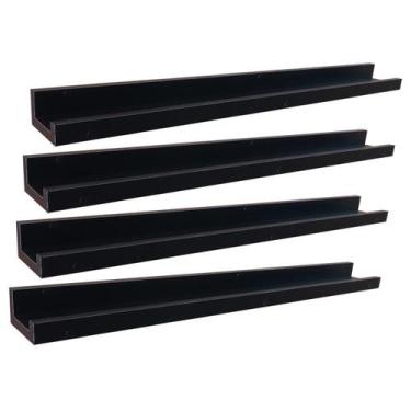 Imagem de Kit 4 Prateleiras Suspensas Parede Porta Quadros Retratos Fotos Livros