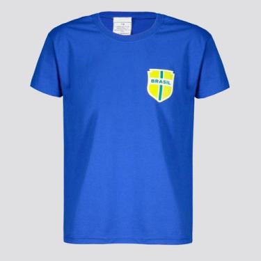 Imagem de Camisa Brasil Escudo Infantil Azul - Licenciados, 6 ANOS