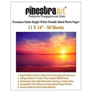 Imagem de Papel fotográfico dupla face para jato de tinta branco brilhante fosco premium 28 x 35 cm - 50 folhas