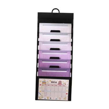 Imagem de YsXoWiui Pasta de arquivo organizadora de arquivo de parede suspensa, 6 camadas, tamanho carta a4, suporte de documento de expansão resistente, para escola, Tolet